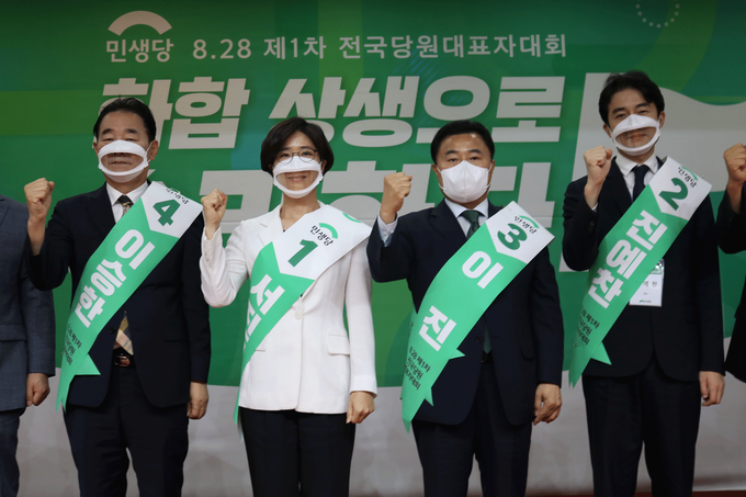 서 대표와 최고위원 당선자들의 모습. <사진=민생당 제공>
