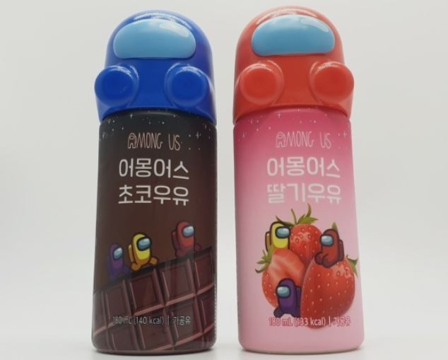 어몽어스 초코우유와 딸기우유. <사진=네이버 블로그 '돼지런한 삶'>
