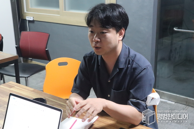 김민국 청년박스 대표의 모습. <사진=서정일 기획국장>